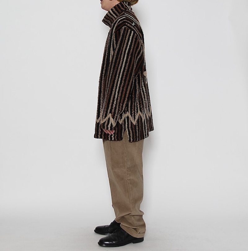 3D Design Stripe High neck Fleece knit