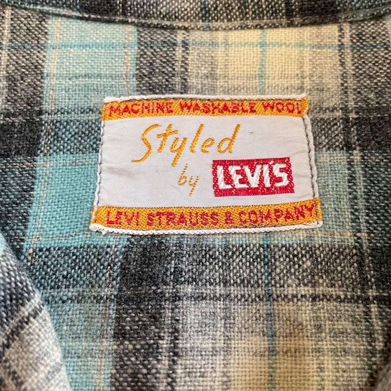 Levi's 50S オープンカラーチェックウールシャツ