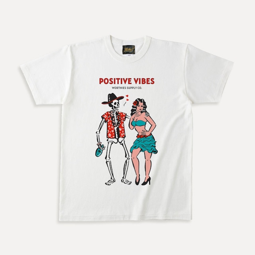 POSITIVE VIBES S/S TEE White